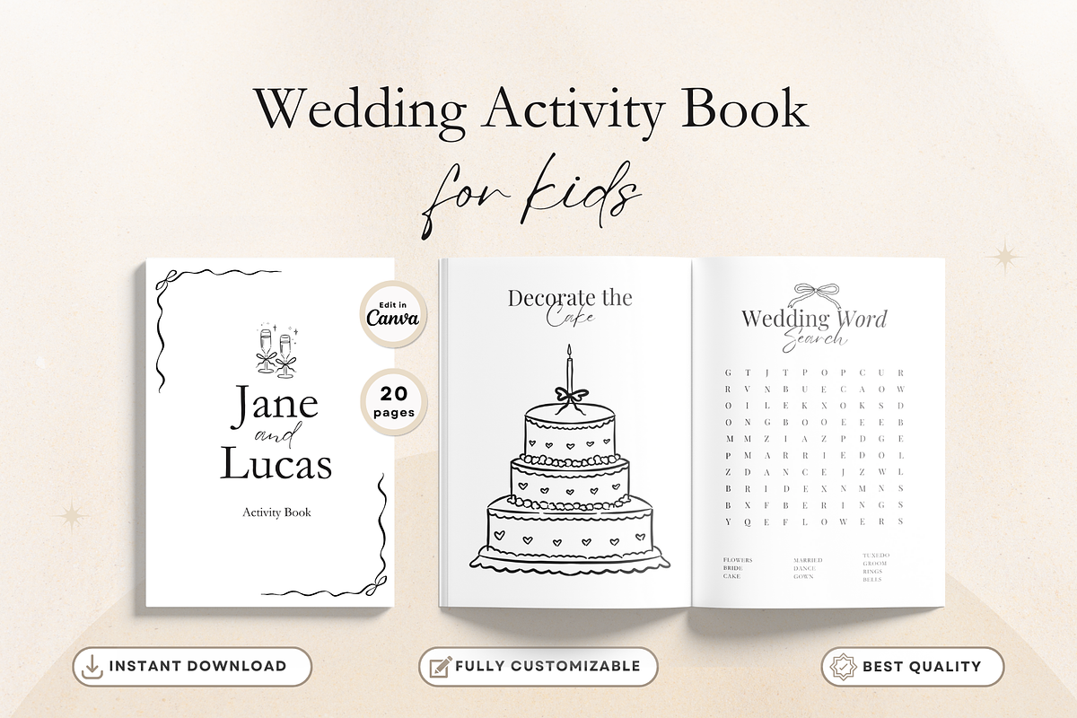 Wedding Coloring Book for Kids, a Print Template by Matisse Studio (Photo 1 of 8)
