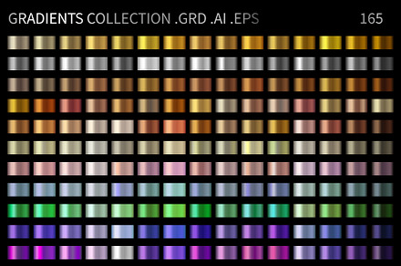 165 Gradients Set .GRD .AI .EPS, a Gradient Add-On by Juksy