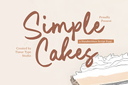 Simple Cakes Font, a Script Font by Timurtype (Thumbnail 1 of 7)