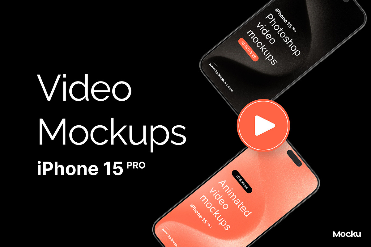 iPhone 15 PRO Video Mockup Bundle, an iPhone Mockup by Mocku (Photo 1 of 12)