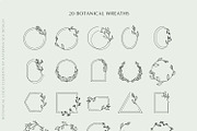 Botanical line art logo elements, a Branding & Logo Template by Katerina.Sea.Design (Thumbnail 7 of 11)