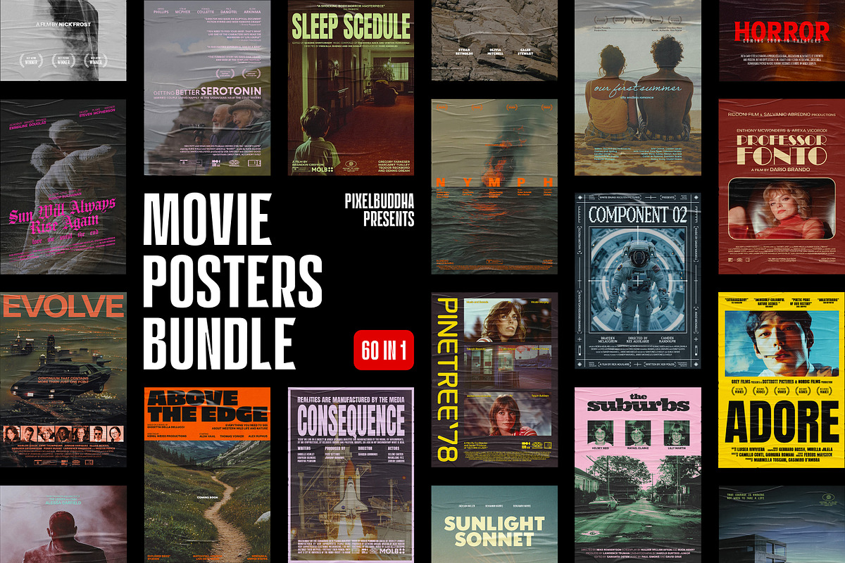Movie Posters Bundle, a Poster Template by pixelbuddha.net (Photo 1 of 24)