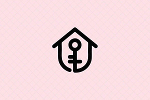 House Key Emblem, an Object Illustration by Vectorium Studio