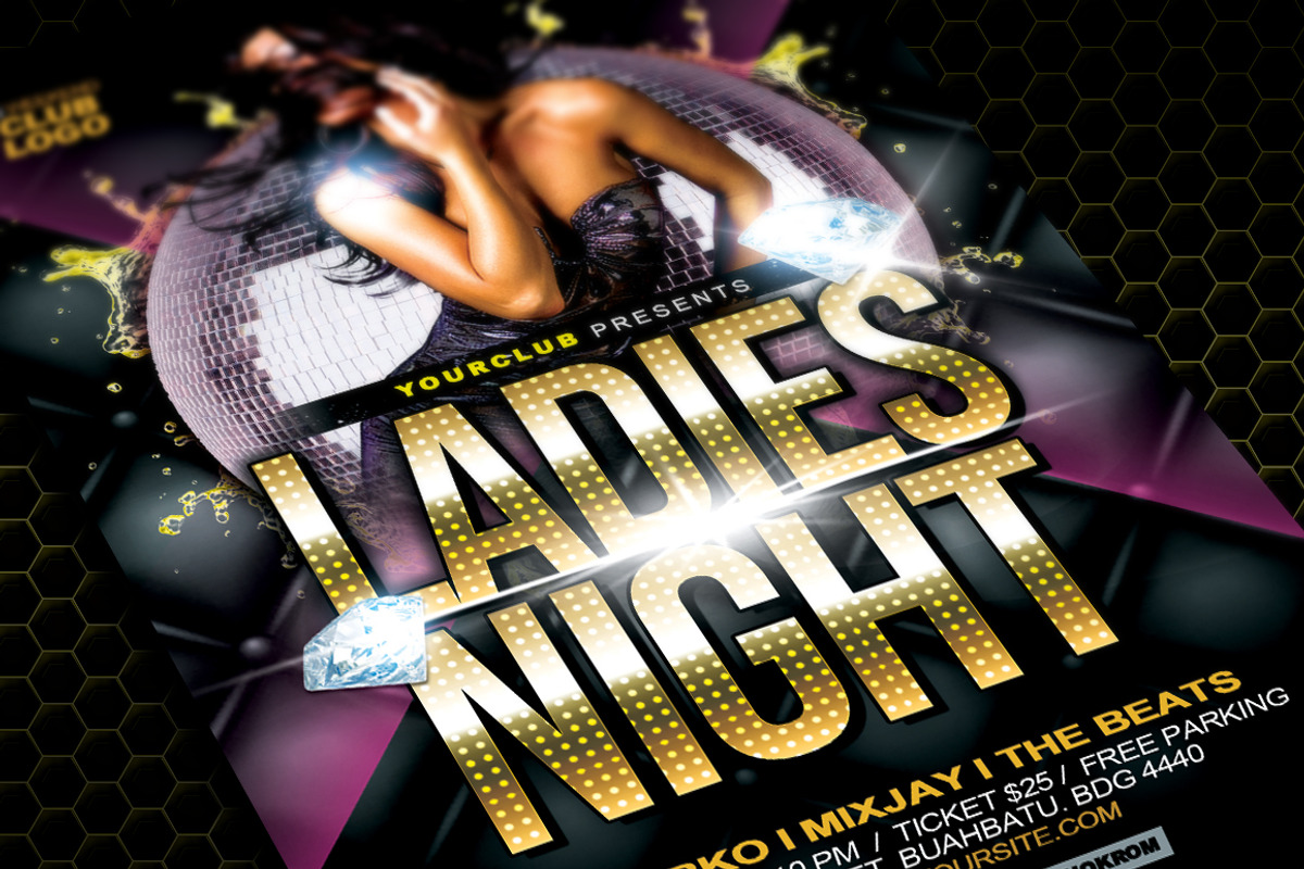 Ladies Night Flyer Template, a Flyer Template by AyumaDesign (Photo 3 of 3)