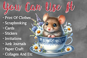 Watercolor Mouse In a Cup Clipart, a Seasonal Illustration by Craft Nest (Thumbnail 3 of 6)