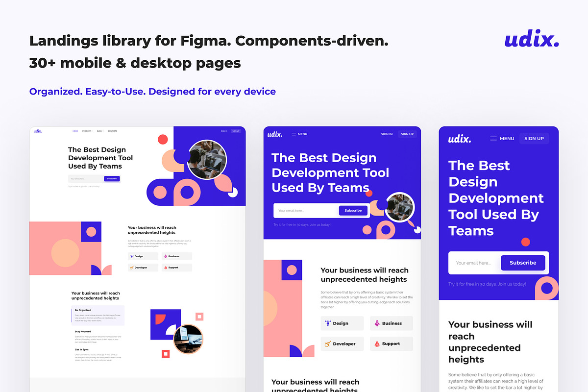 uDix — Figma UI Kit for Landings, an UI Kit Template by Nikolay K. (Photo 2 of 4)