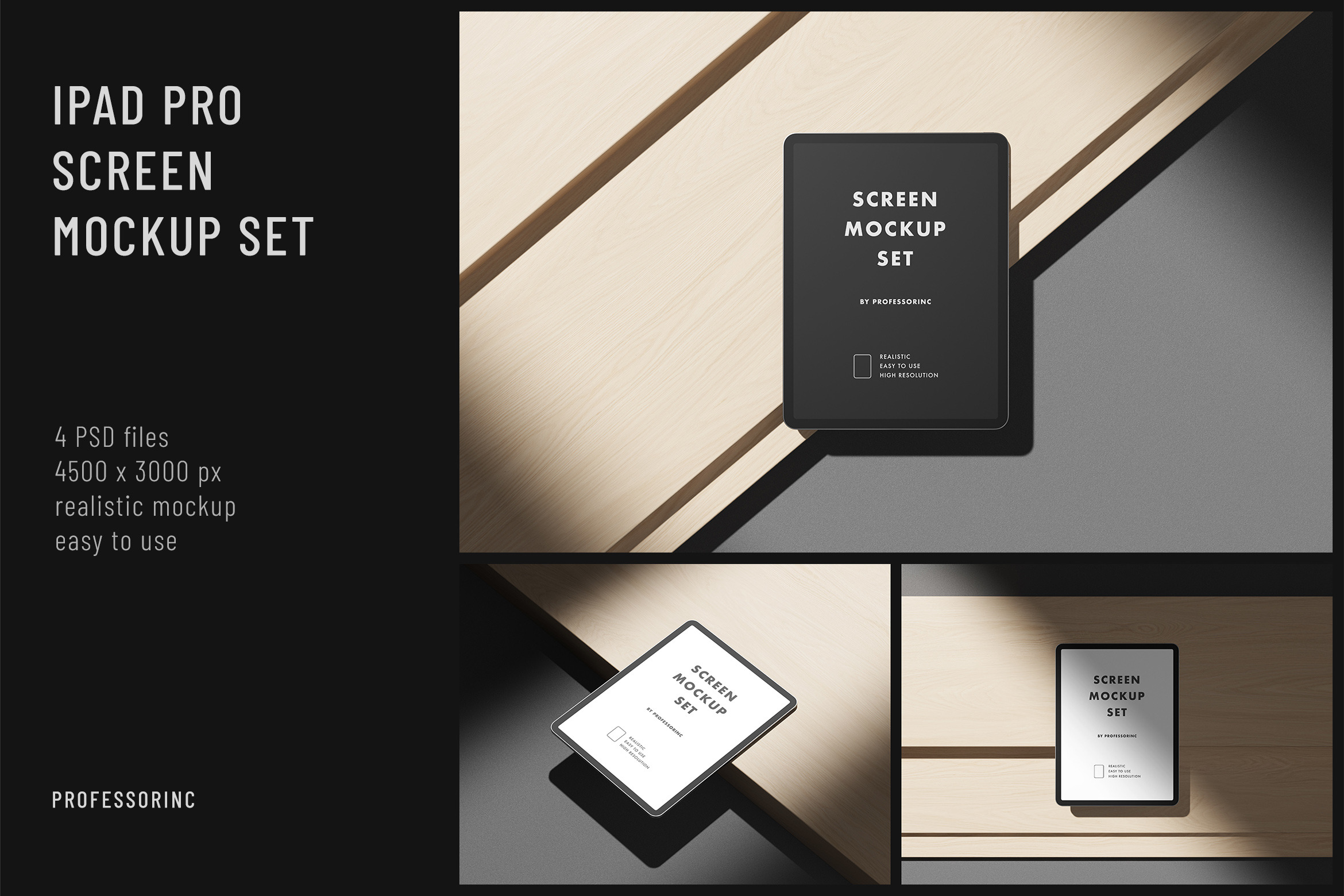 iPad Pro Screen Mockup Set, an iPad Mockup by professorinc | Creative ...