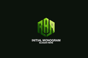 triple letter a logo vector template