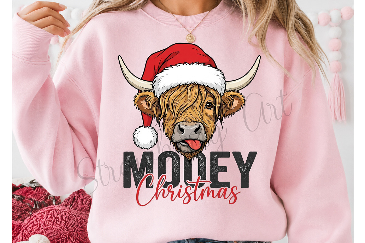 Mooey Christmas PNG, a Seasonal Illustration by DreamCafeArt (Photo 2 of 7)