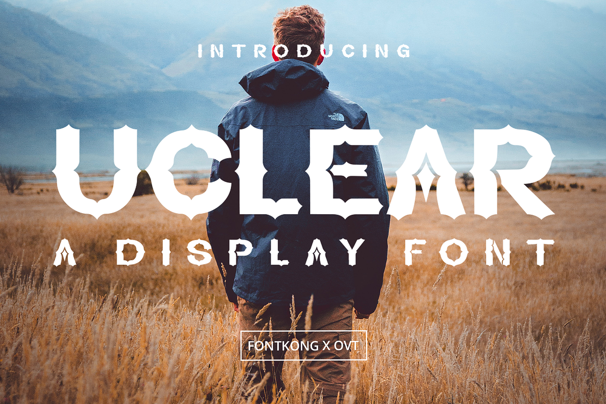 Uclear - Display Font, a Sans Serif Font by overlaytemplates (Photo 1 of 5)