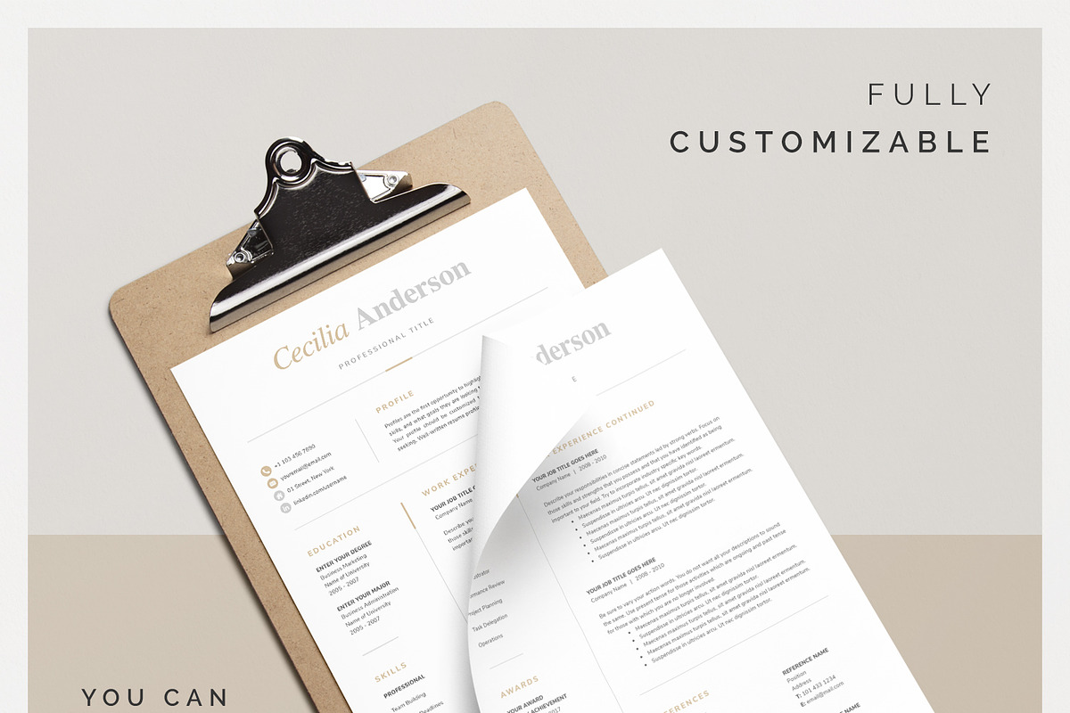 Modern 2 Page Resume Template, a Resume Template by DemeDesign (Photo 4 of 5)