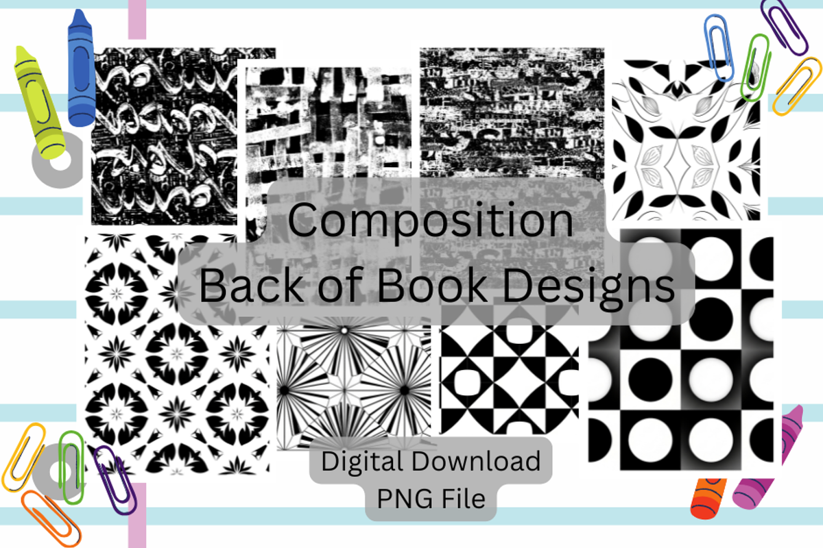 Black and White Composition Covers, a Pattern Graphic by SmallTownDigital (Photo 2 of 3)