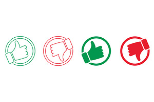 Thumb Up, Thumb Down Icons, an Object Illustration by Vector Creator