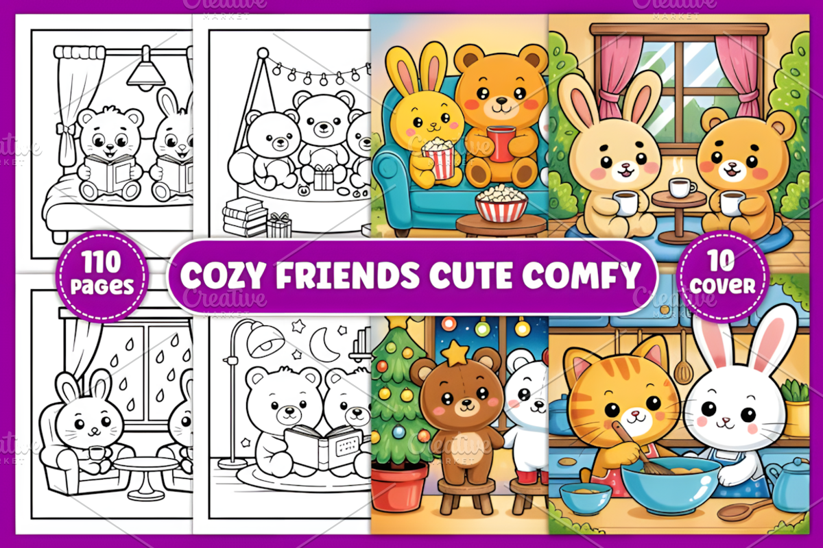 Cozy Friends Cute & Comfy, a Seasonal Illustration by Ink Gallery (Photo 1 of 5)