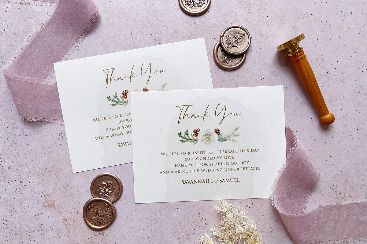 Pines and Roses Wedding Suite, an Invitation Template by BlueRobinDesignShop (Photo 5 of 5)