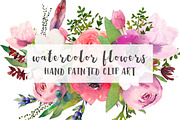 Watercolor flower bundle, an Illustration by GraphicRain (Thumbnail 7 of 9)
