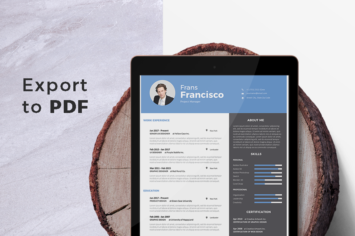 Modern Resume & CV Template, a Resume Template by Hito Graphic (Photo 7 of 8)