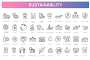 Environmental Sustainability Icons, an Outline Icon by Tettygreen (Thumbnail 1 of 2)