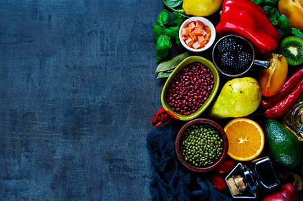 Colorful cooking ingredients containing food, variety, and top, a Food & Drink Photo by Yuliya Gontar