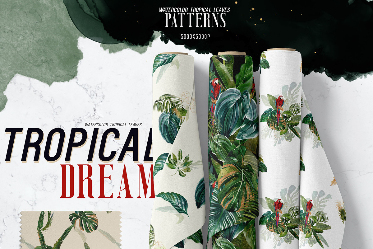 Watercolor Tropical Leaves, a Decorative Illustration by Damian Roh (Photo 15 of 19)