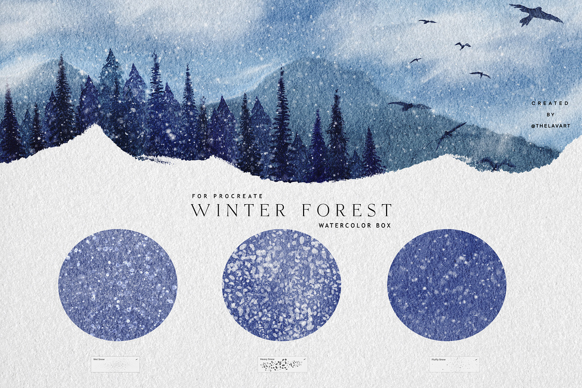 Winter Forest Box for Procreate, a Brush Add-On by Liquid Amethyst Art (Photo 7 of 13)