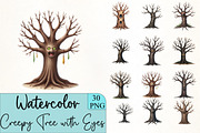 Creepy Tree with Eyes Clipart, an Illustration by CrexoraLab (Thumbnail 1 of 5)