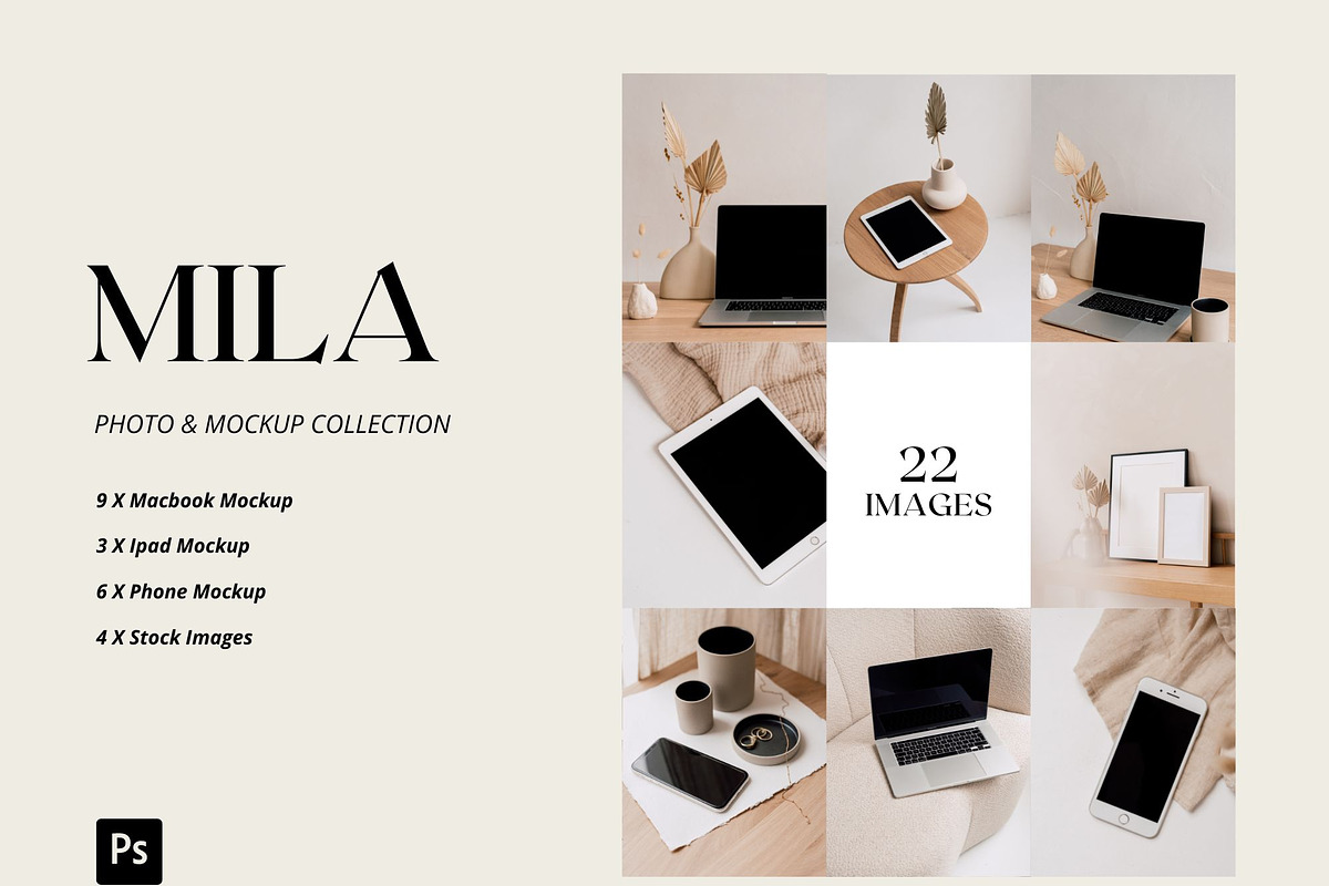 MOCKUP COLLECTION: MILA, a Books & Magazine Mockup by Studio Phylicia (Photo 1 of 8)