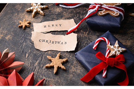 Christmas festive background with, a Holiday Photo by Yulia Furman