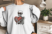 Skeleton Hugging a Heart PNG, Funny, an Illustration by SharpMarketplace (Thumbnail 9 of 9)