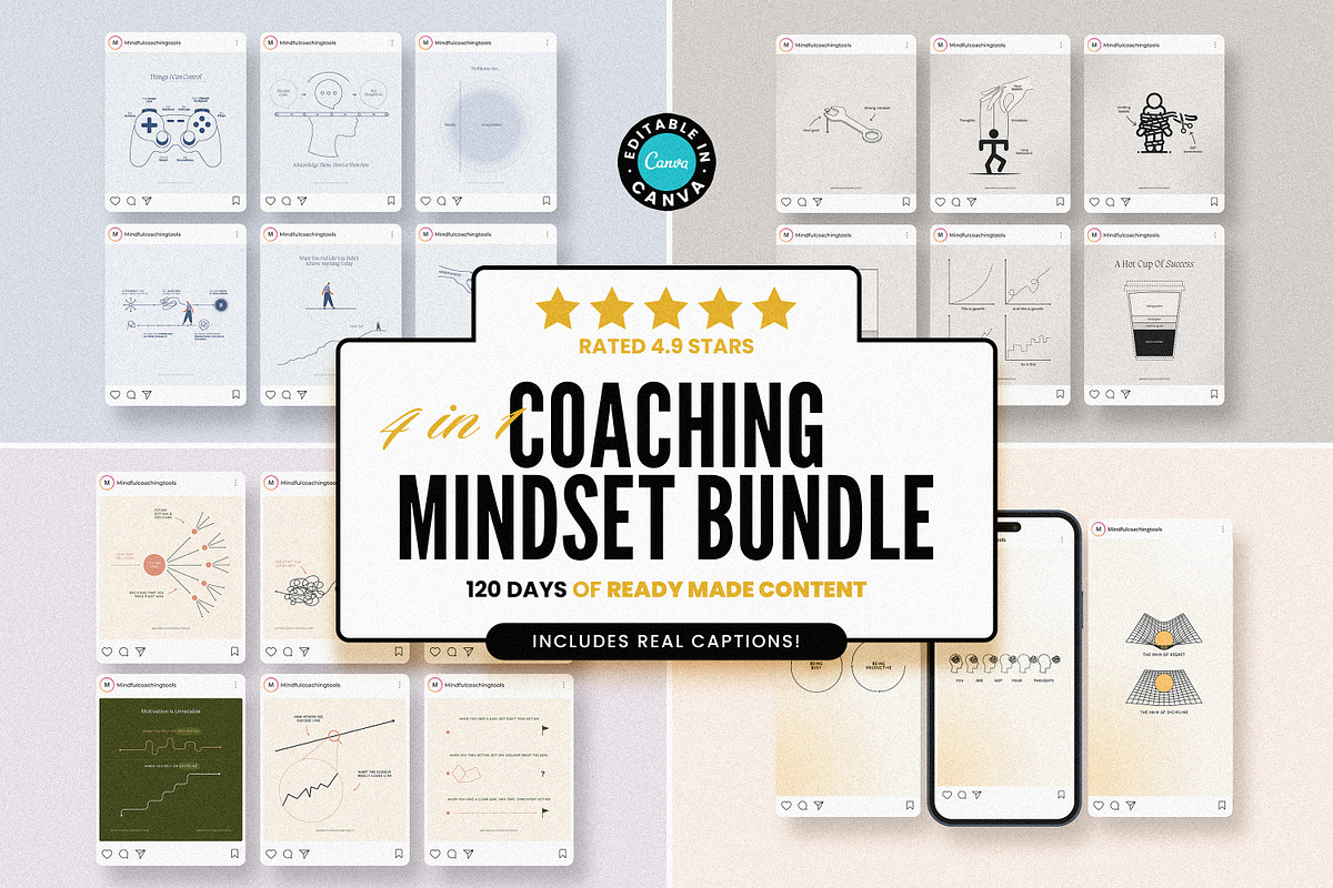 Coaching Growth Mindset Insta Posts, a Social Media Template by AndrewPixel (Photo 1 of 22)