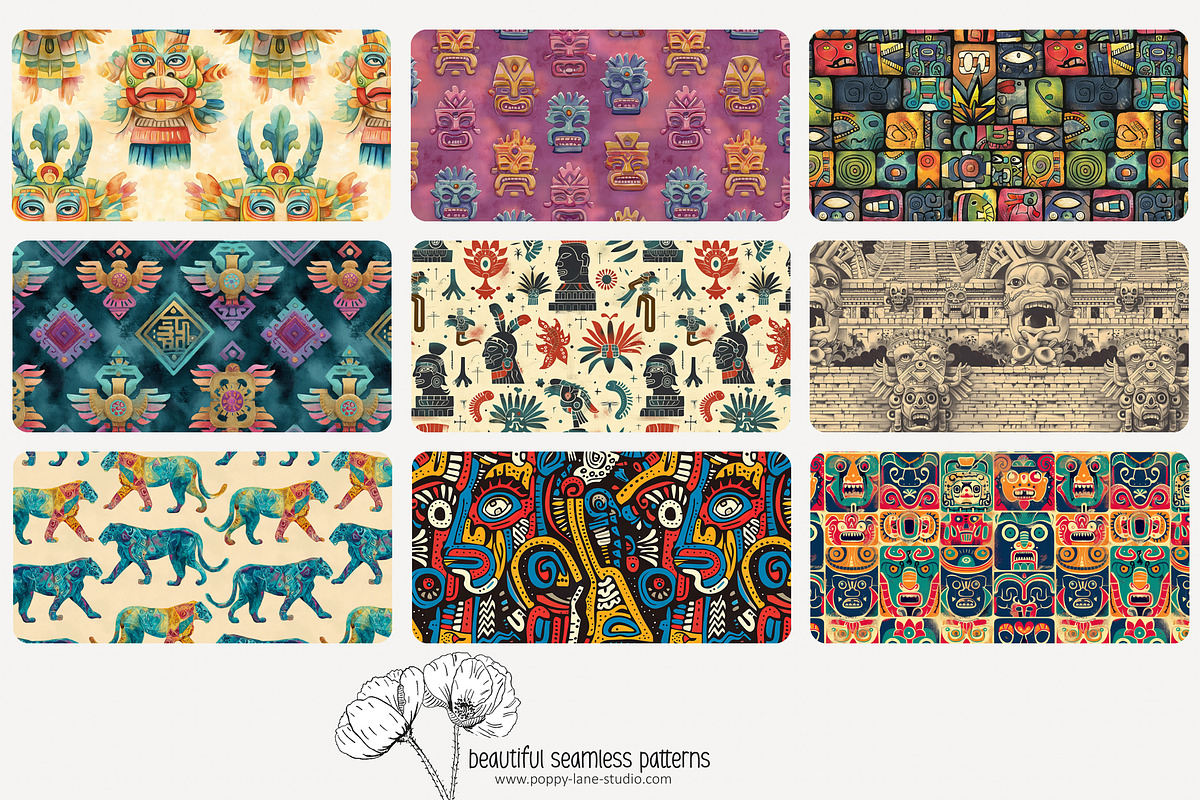 80 Maya & Aztec seamless pattern, a Pattern Graphic by Poppy Lane Studio (Photo 6 of 11)