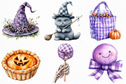 Purple Gingham Halloween Clipart, an Illustration by Craft Nest (Thumbnail 2 of 6)