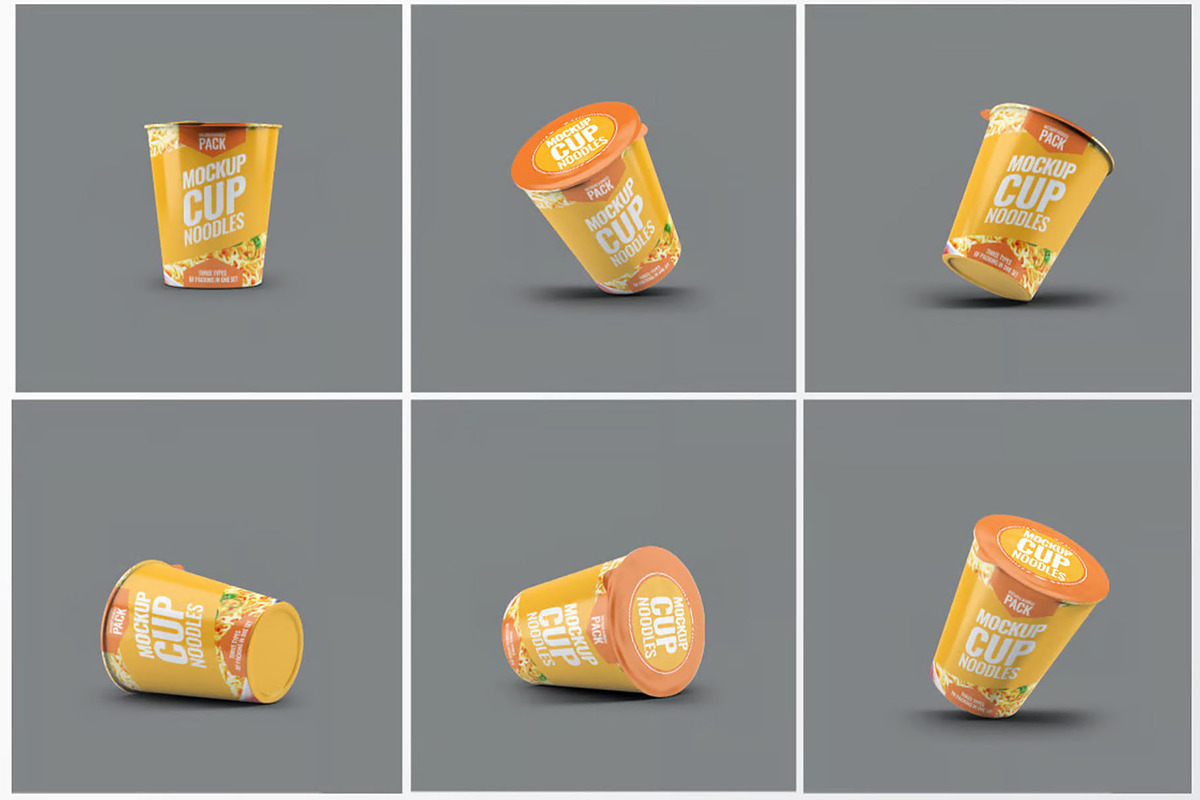 Instant Food Packages Mock-Up Bundle, a Packaging Mockup by DesignRushMarket (Photo 3 of 9)