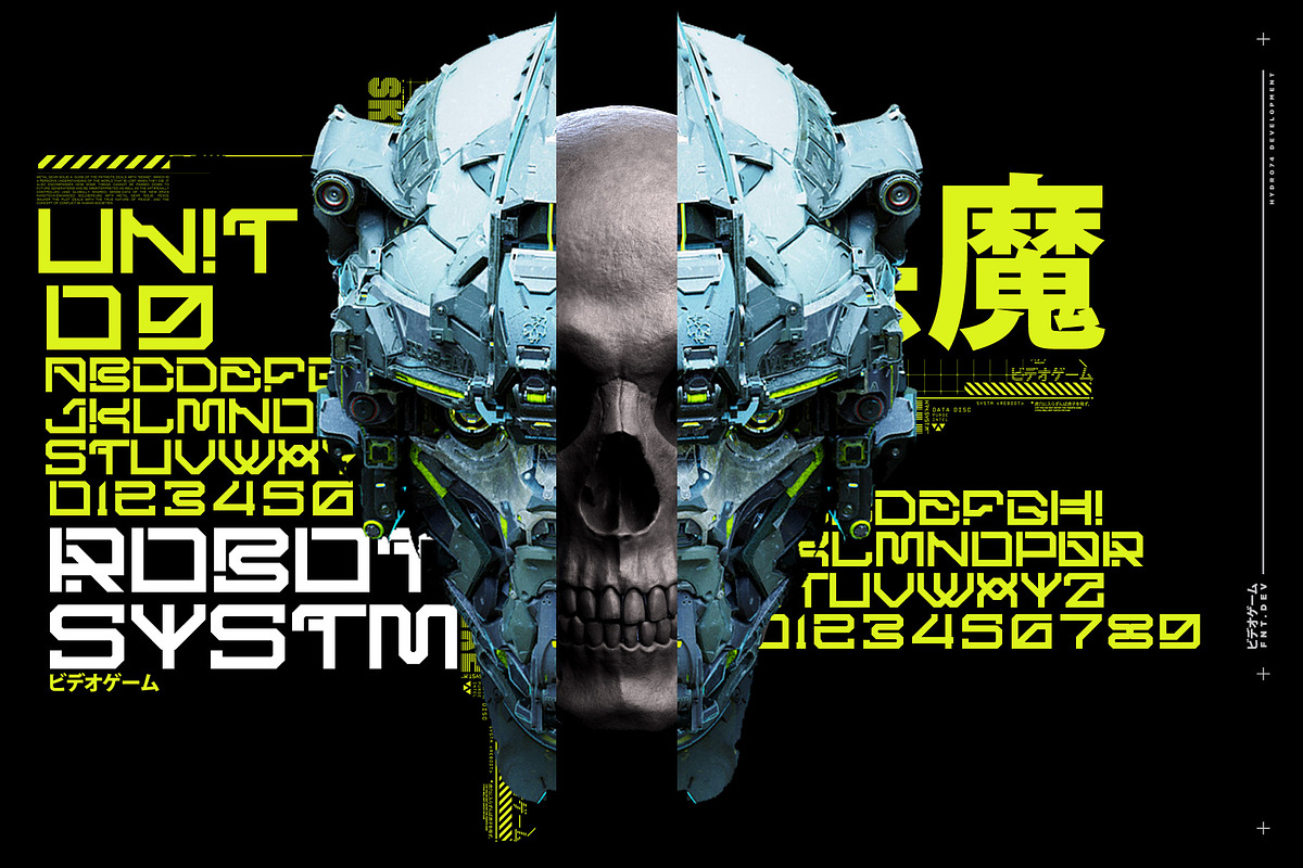 Robotik Systm, a Sans Serif Font by Hydro74 (Photo 3 of 4)