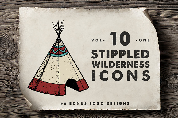 10 Stippled Wilderness Icons Logos