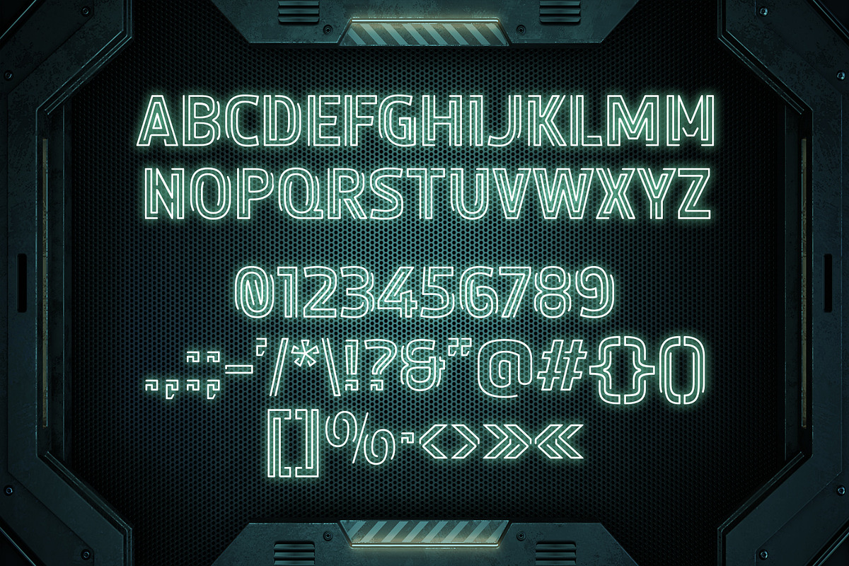 Starlux – Sci-fi Neon Font, a Sans Serif Font by Almarkhatype (Photo 8 of 10)