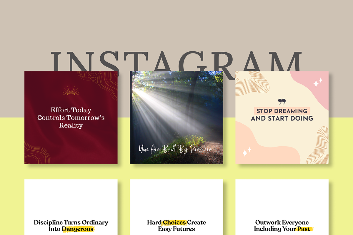 50 Motivational Instagram Template, a Social Media Template by RB Boutique (Photo 9 of 10)