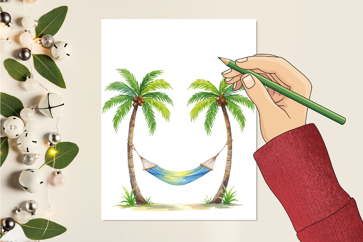 Cute Tropical Summer Clipart, an Illustration by RobertsArt (Photo 2 of 7)