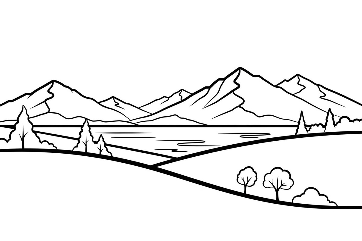 50 Mountain Landscape Silhouette Bun, an Illustration by Designer_Momina (Photo 38 of 51)