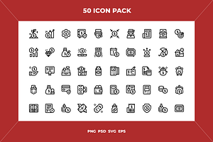 Money icons, an Outline Icon by Wencory