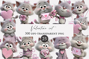 Valentine cat clipart, an Illustration by Designworld (Thumbnail 1 of 5)