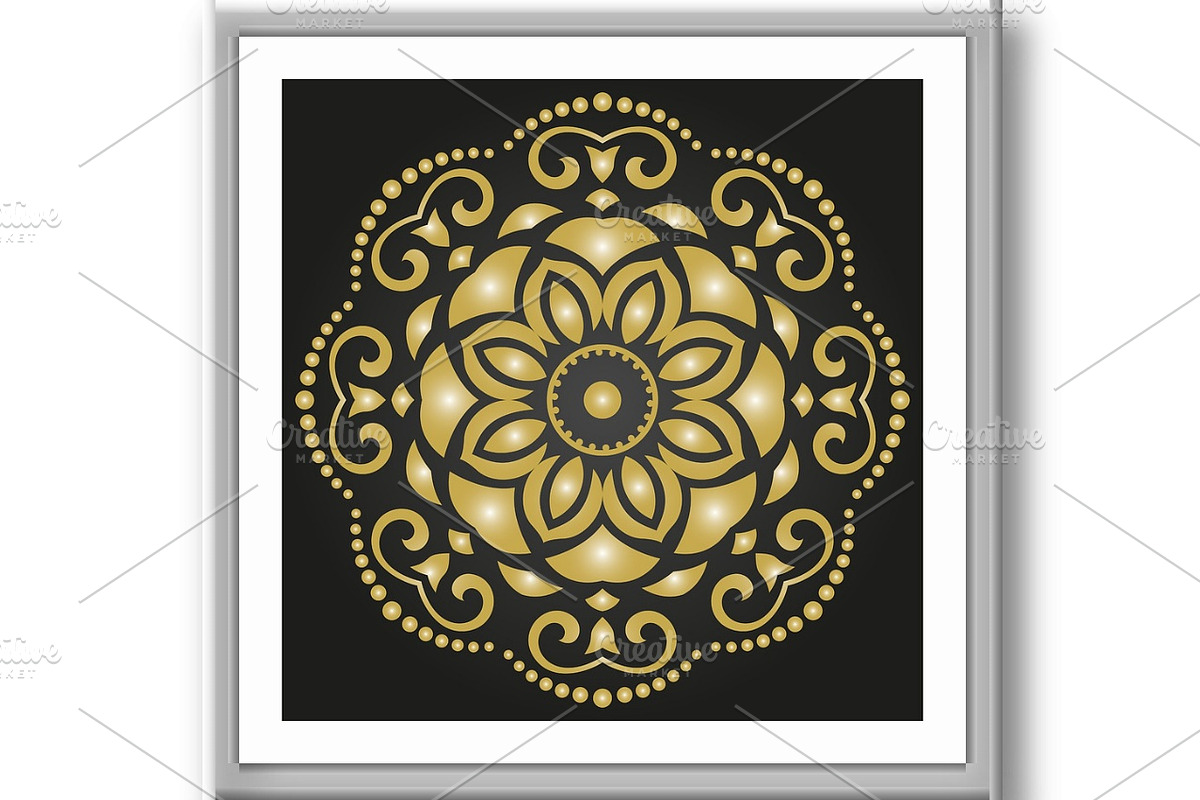 Floral Vector Abstract Golden, a Decorative Illustration by FineArtStudio (Photo 2 of 3)