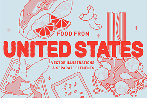 American Food Vector Illustrations