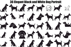 Dog Portrait Silhouette Bundle, an Illustration by jahid234