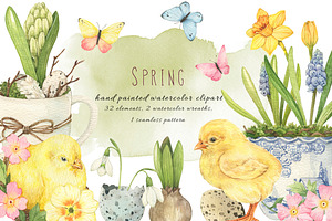 Spring watercolor set