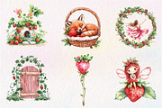 Spring Strawberry Fairy Garden, an Illustration by CreationArt (Thumbnail 7 of 9)