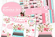 Love Typewriter Pink and Light Blue, an Illustration by Mia's Graphic Design (Thumbnail 2 of 9)
