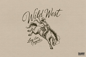 Wild West Long Live Cowgirls Bronc, an Object Graphic by SharpMarketplace