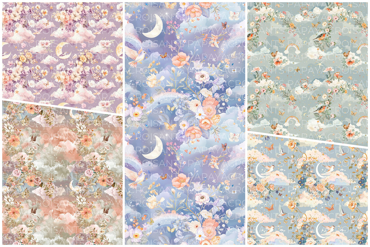 Heavenly Blooms Seamless Pattern, a Pattern Graphic by STUDIO CHOTI