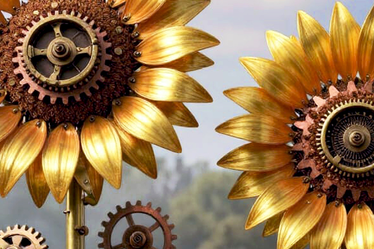 Mechanical Sunflowers, a Work Illustration by Sharon Schwalbe (Photo 3 of 4)